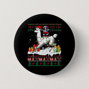 Santa Greater Swiss Mountain Riding Llama Christma 6 Cm Round Badge