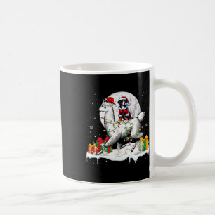 Santa Greater Swiss Mountain Riding Llama Christma Coffee Mug