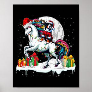 Santa Greater Swiss Mountain Riding Unicorn Christ Poster