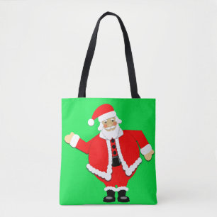 Santa Green Tote Bag