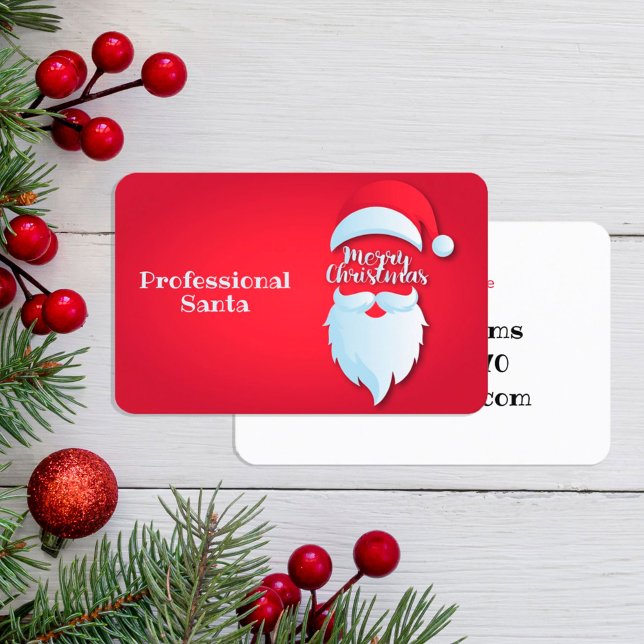 Santa Greetings Business Card (Christmas Santa Visiting Cards)