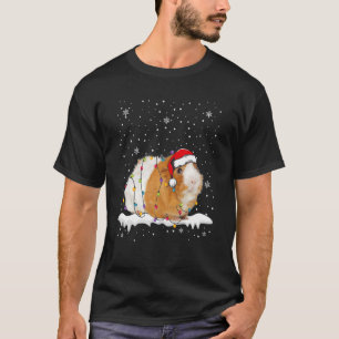 Santa Guinea pig Christmas Lights Animals T-Shirt