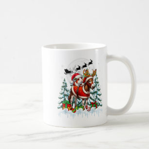 Santa Guinea Pig Riding Reindeer Donkey Christmas Coffee Mug