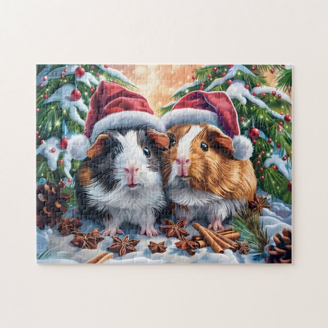 Santa Guinea Pigs Jigsaw Puzzle (Horizontal)