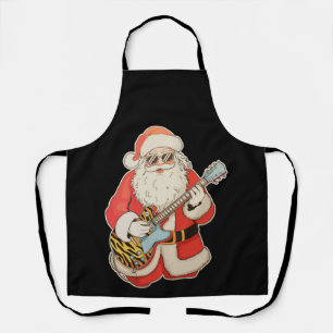Santa Guitar Rock Jazz Music Christmas Xmas Apron