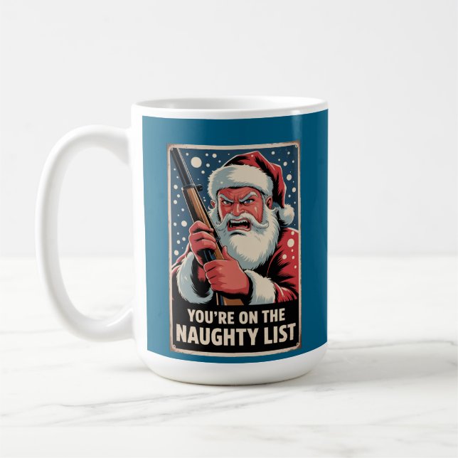 Santa Gun Naughty List Second Amendment Coffee Mug (Left)