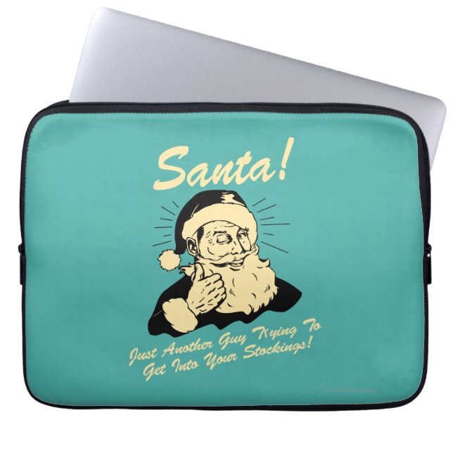 Santa! Guy Trying to Get In Your Stockings Laptop Sleeve (Front)