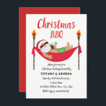 Santa Hammock Summer Christmas Barbeque BBQ Invite<br><div class="desc">Change the word BBQ to PARTY for a Christmas Party

Fully Customisable</div>