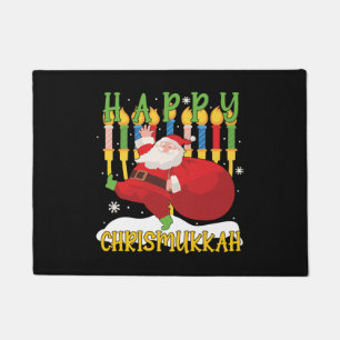 Santa Happy Chrismukkah Funny Hanukkah Christmas Doormat