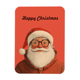 Santa   Happy Christmas Card Magnet