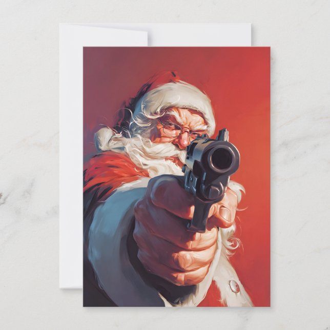 Santa has a Gun Christmas Cards (Front)