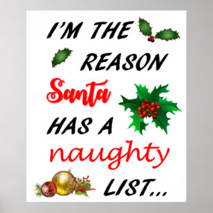 Santa has a Naughty List Poster