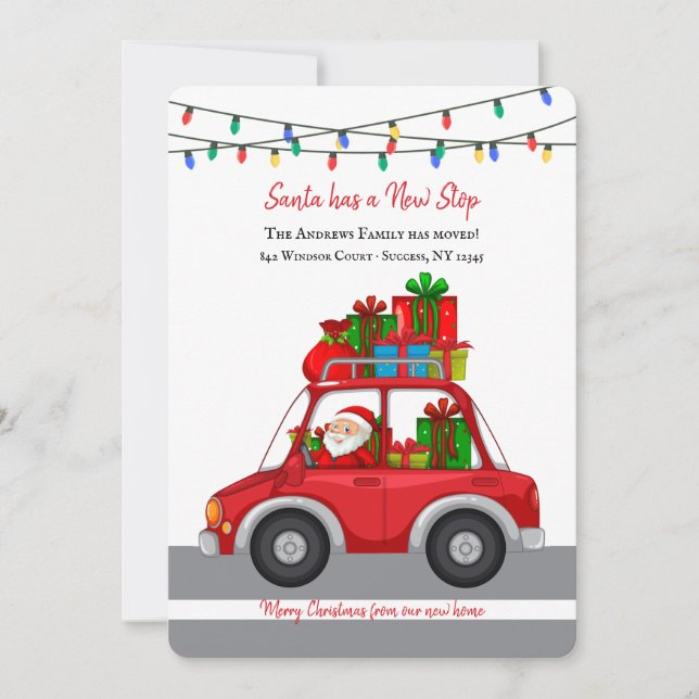 Santa Has a New Stop Holiday Moving Card (Front)
