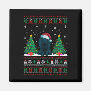 Santa Hat Afador Dog Christmas Tree Lights Ugly Sw Magnet