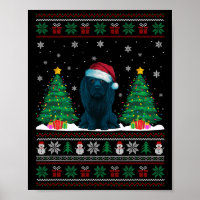 Santa Hat Afador Dog Christmas Tree Lights Ugly Sw