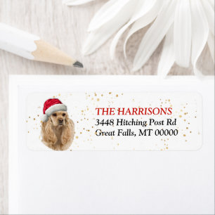 Santa Hat American Cocker Spaniel Return Address Label