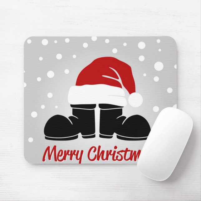 Santa hat and bootsb mouse pad (With Mouse)