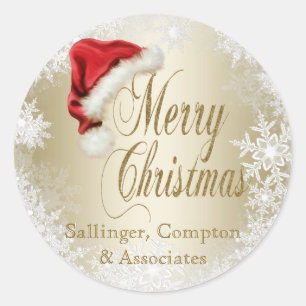 Santa Hat and Snowflake Christmas Stickers
