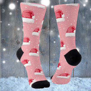 Santa Hat and Snowflake Socks