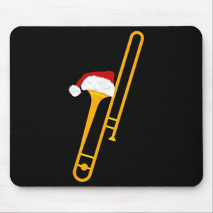 Santa Hat And Trombone Cool Christmas Novelty  Mouse Pad