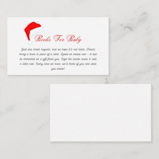 Santa Hat Baby Shower Book Request Enclosure Card