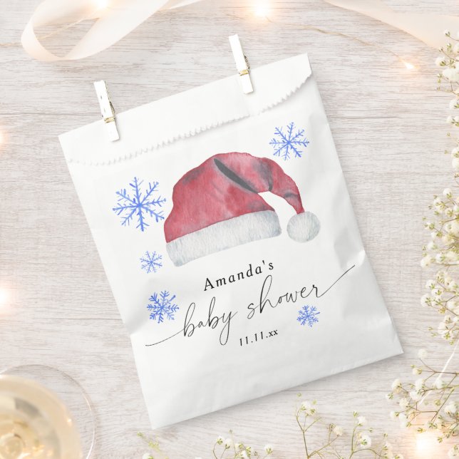 Santa Hat - baby shower  Favour Bag (Clipped)