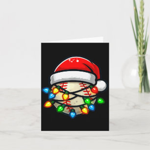 Santa Hat Baseball Toddler Kids Christmas Lights X Card