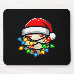 Santa Hat Baseball Toddler Kids Christmas Lights X Mouse Pad