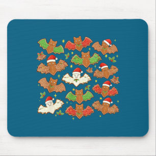 Santa Hat Bat Soky Christmas Gingerbread Bats Xmas Mouse Pad