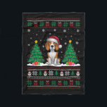 Santa Hat Beagle Dog Christmas Tree Lights Ugly Sw Fleece Blanket<br><div class="desc">Santa Hat Beagle Dog Christmas Tree Lights Ugly Sweater</div>