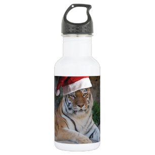 Santa Hat Bengal Tiger 532 Ml Water Bottle