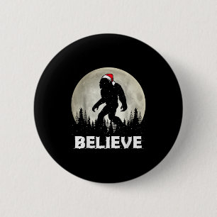 Santa Hat Bigfoot Believe Christmas Lights Rock Sa 6 Cm Round Badge