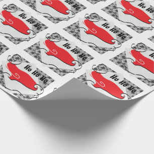 Santa Hat (black and white) Wrapping Paper