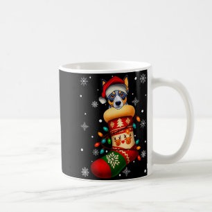 Santa Hat Blue Heeler Dog In Christmas Socks Men W Coffee Mug