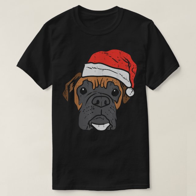 Santa Hat Boer Dog Christmas PJs Xmas Dog Lover Ow T-Shirt (Design Front)