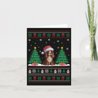 Santa Hat Boykin Spaniel Dog Xmas Tree Lights Ugly