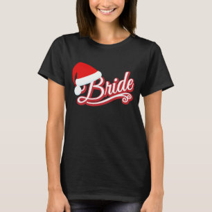 Santa Hat Bride T-Shirt black