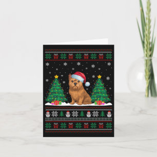 Santa Hat Brussels Griffon Dog Xmas Tree Lights Ug Card