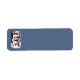 Santa Hat Bunny Address Labels