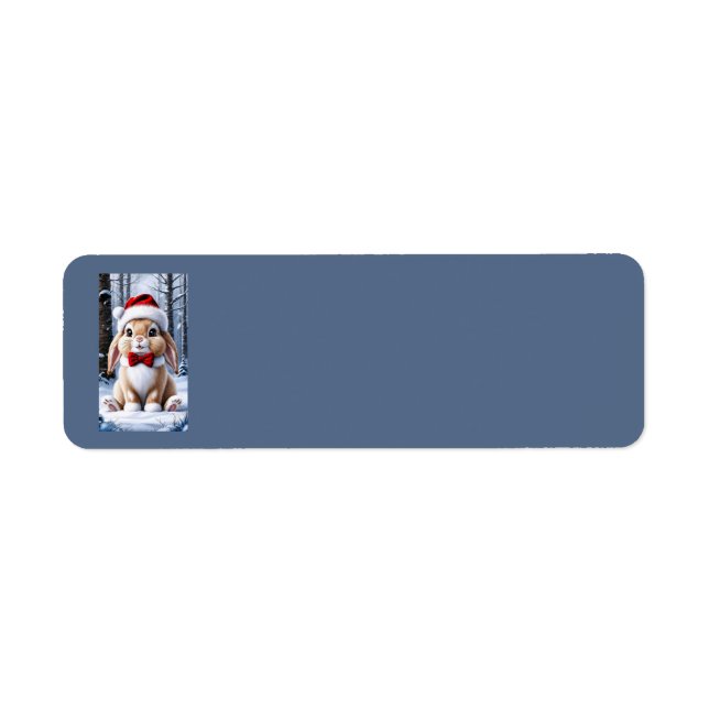 Santa Hat Bunny Address Labels (Front)