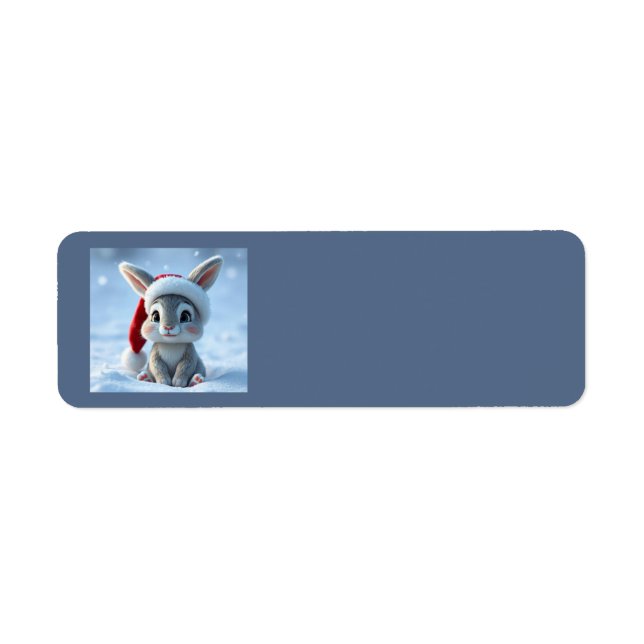 Santa Hat Bunny Address Labels (Front)