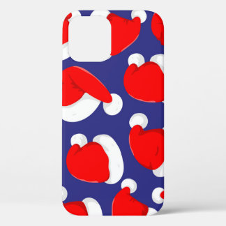 Santa Hat Cartoon Seamless Background iPhone 12 Case