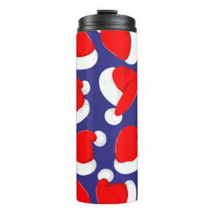 Santa Hat Cartoon Seamless Background Thermal Tumbler