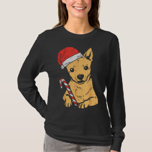 Santa Hat Chihuahua Chiwawa Dog Christmas Xmas T-Shirt