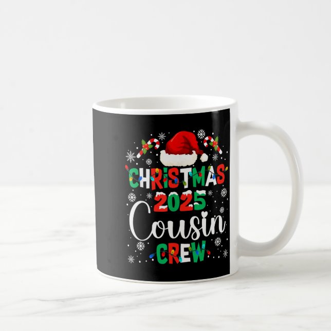 Santa Hat Christmas 2025 Cousin Crew Xmas Matching Coffee Mug (Right)