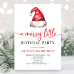 Santa Hat Christmas A Merry Little Birthday Party Invitation<br><div class="desc">This is a Santa Hat Christmas A Merry Little Birthday Party Invitation!</div>