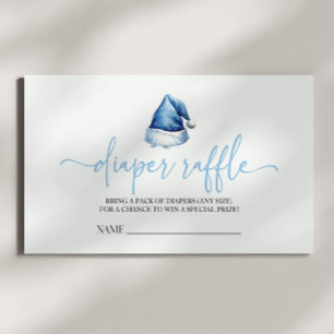 Santa Hat Christmas Baby Shower Diaper Raffle Enclosure Card