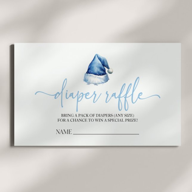 Santa Hat Christmas Baby Shower Diaper Raffle Enclosure Card (Creator Uploaded)