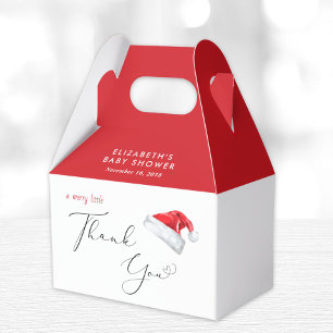 Santa Hat Christmas Baby Shower Thank You Favour Box