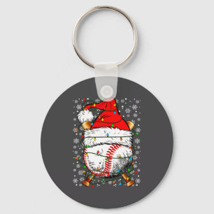 Santa Hat Christmas Baseball Player Srts For Men B Key Ring